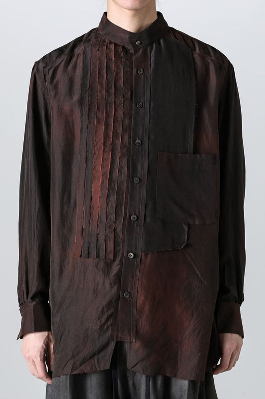 マンダリンカラー ハイブリッド ドレスシャツ