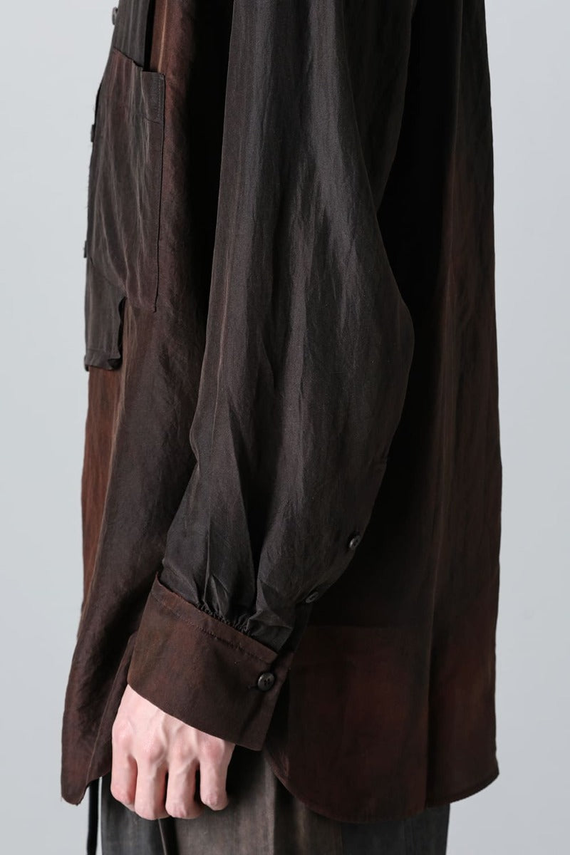 マンダリンカラー ハイブリッド ドレスシャツ