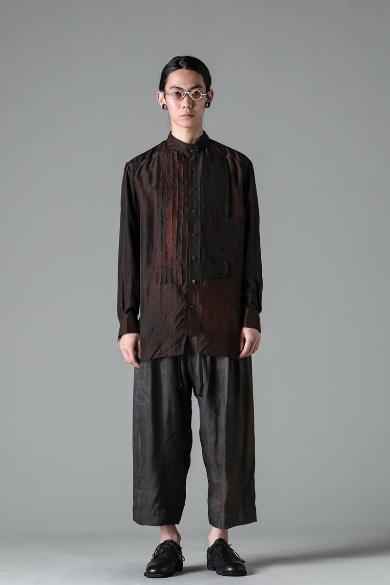 マンダリンカラー ハイブリッド ドレスシャツ