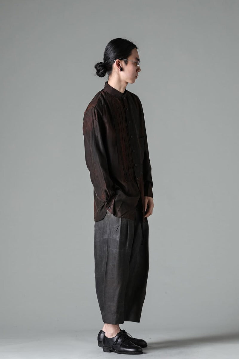 マンダリンカラー ハイブリッド ドレスシャツ