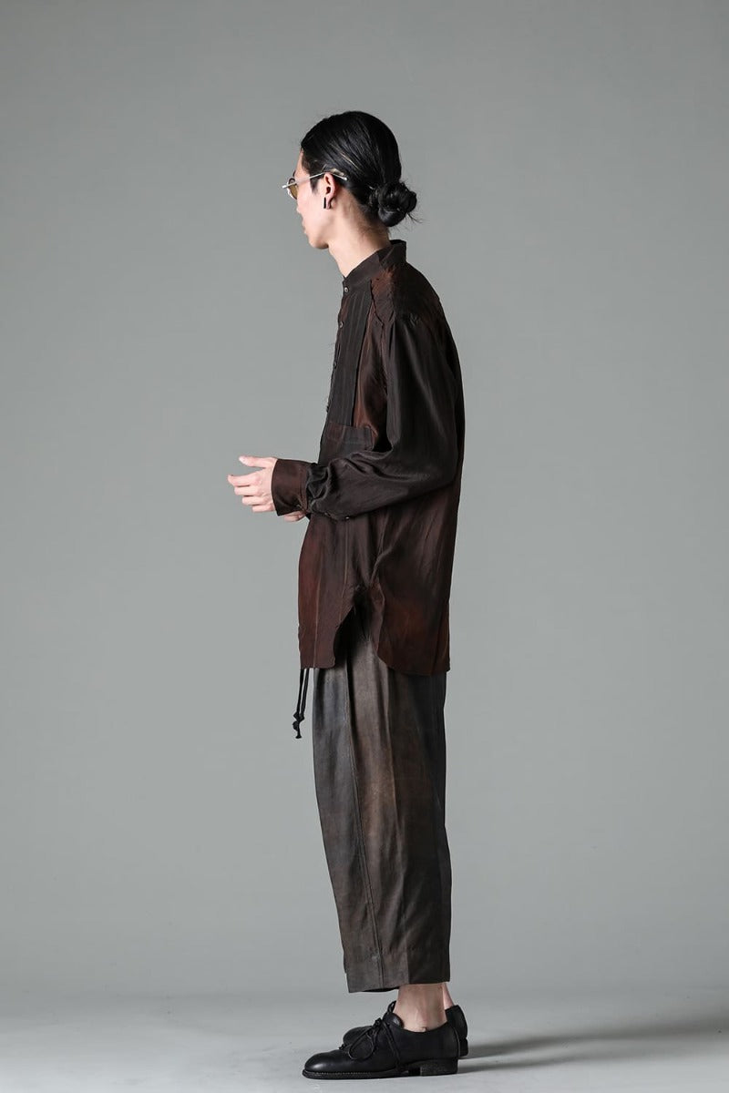 マンダリンカラー ハイブリッド ドレスシャツ