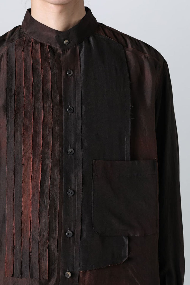 マンダリンカラー ハイブリッド ドレスシャツ