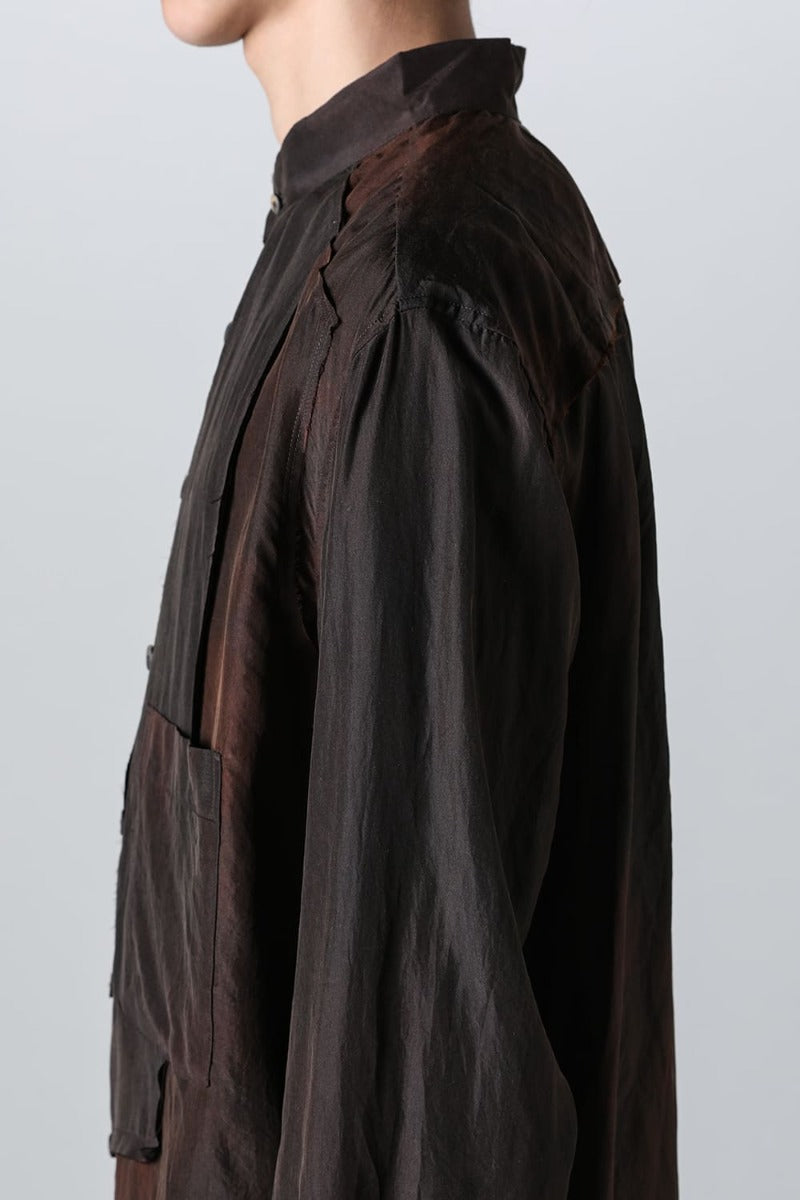 マンダリンカラー ハイブリッド ドレスシャツ