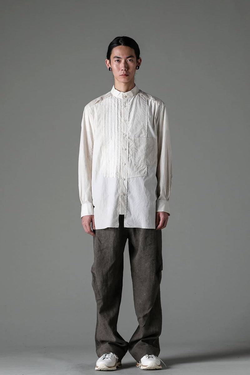 マンダリンカラー ハイブリッドドレスシャツ