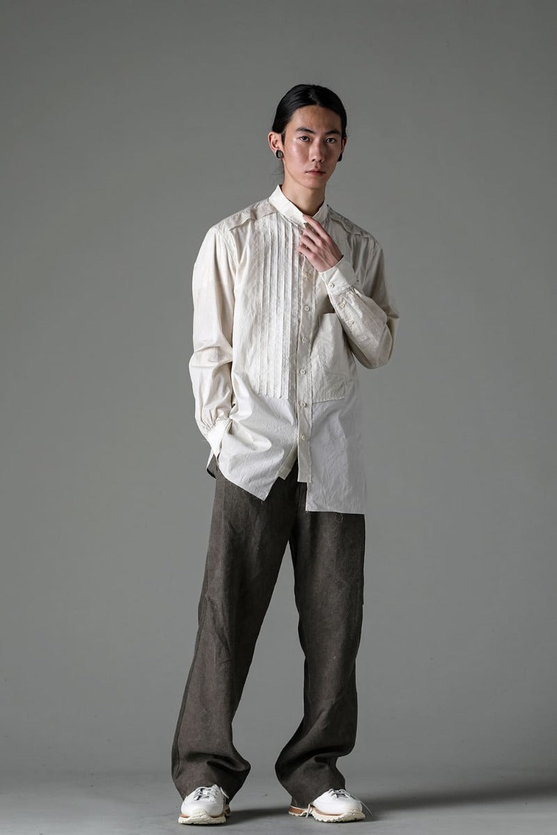 マンダリンカラー ハイブリッドドレスシャツ