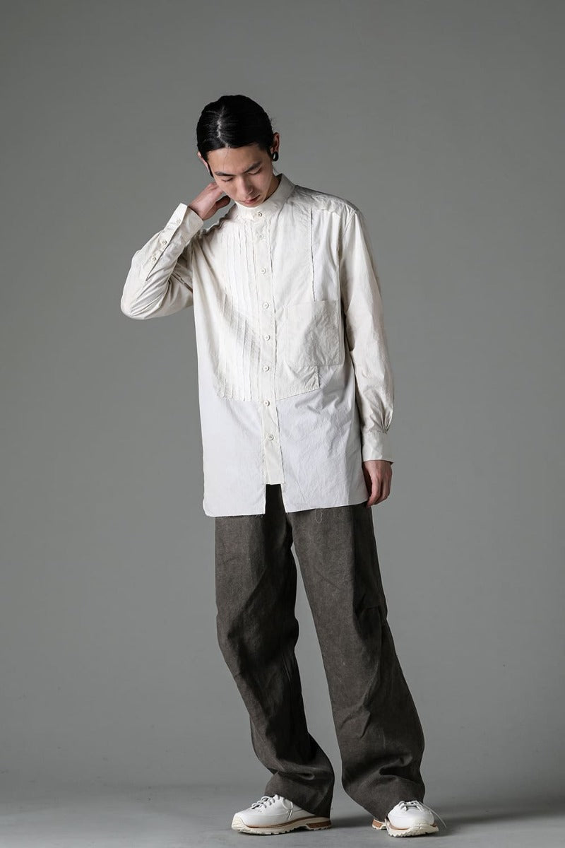 マンダリンカラー ハイブリッドドレスシャツ