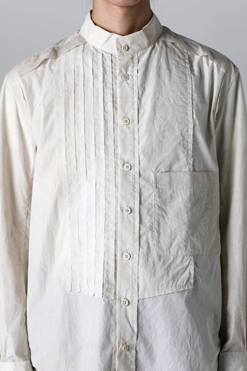 マンダリンカラー ハイブリッドドレスシャツ