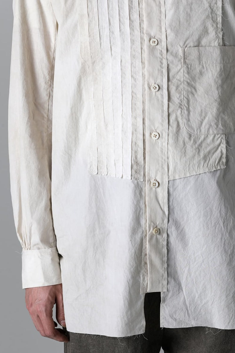 マンダリンカラー ハイブリッドドレスシャツ