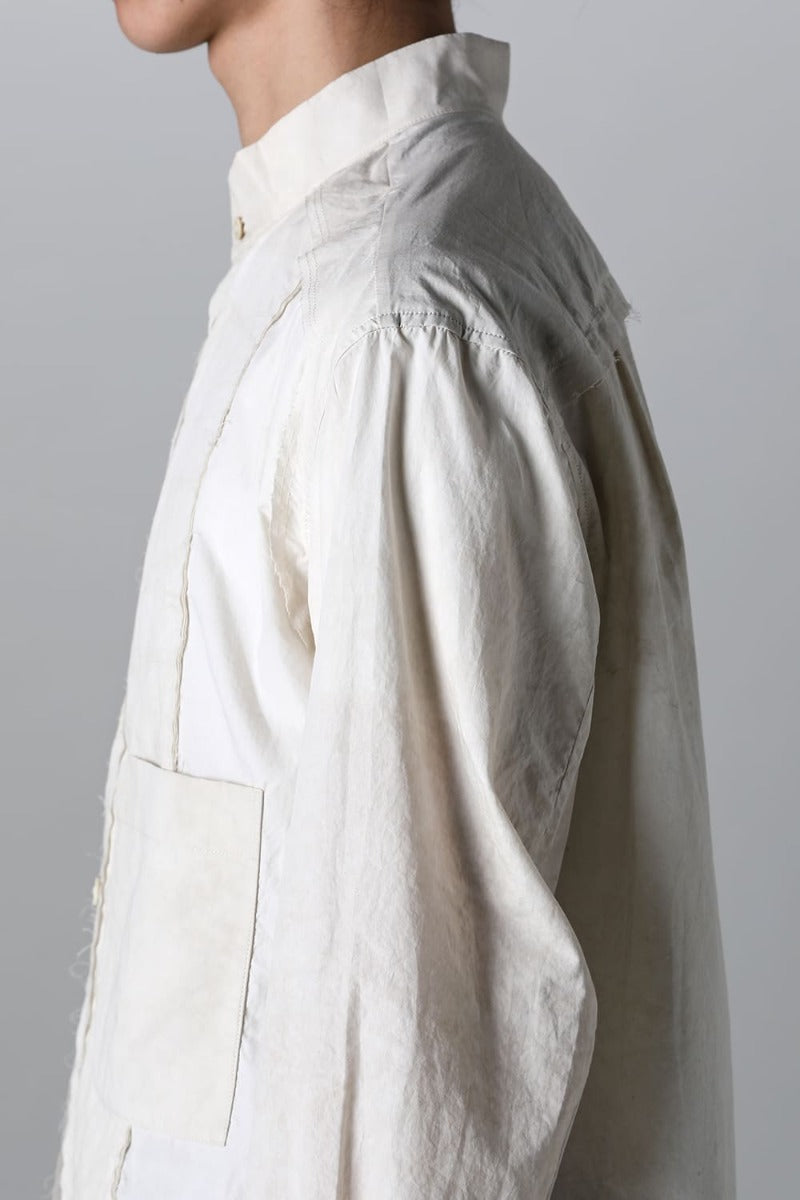 マンダリンカラー ハイブリッドドレスシャツ