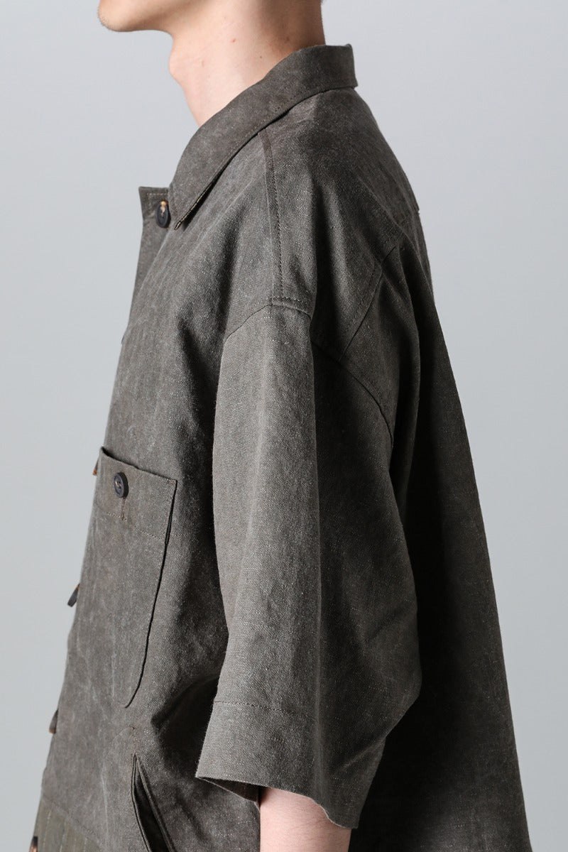 Oversized Short Sleeve Worker Jacket