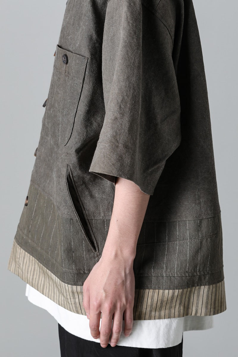 Oversized Short Sleeve Worker Jacket