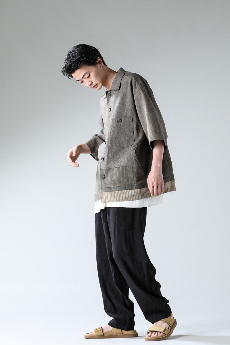 Oversized Short Sleeve Worker Jacket