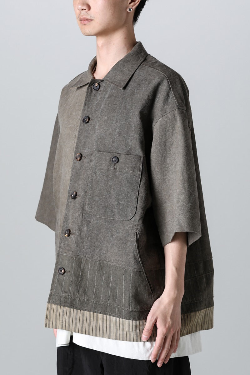 Oversized Short Sleeve Worker Jacket