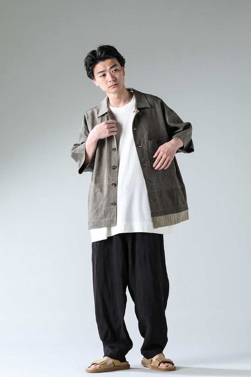 Oversized Short Sleeve Worker Jacket