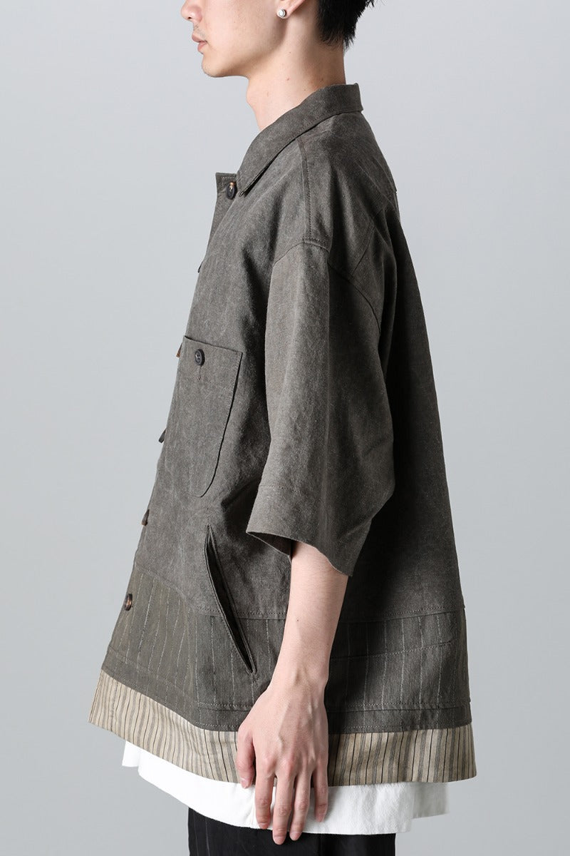 Oversized Short Sleeve Worker Jacket