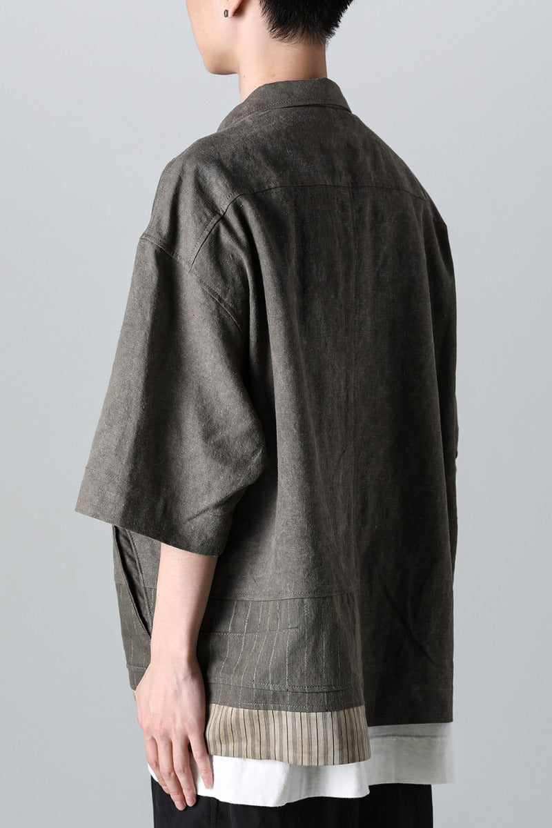 Oversized Short Sleeve Worker Jacket