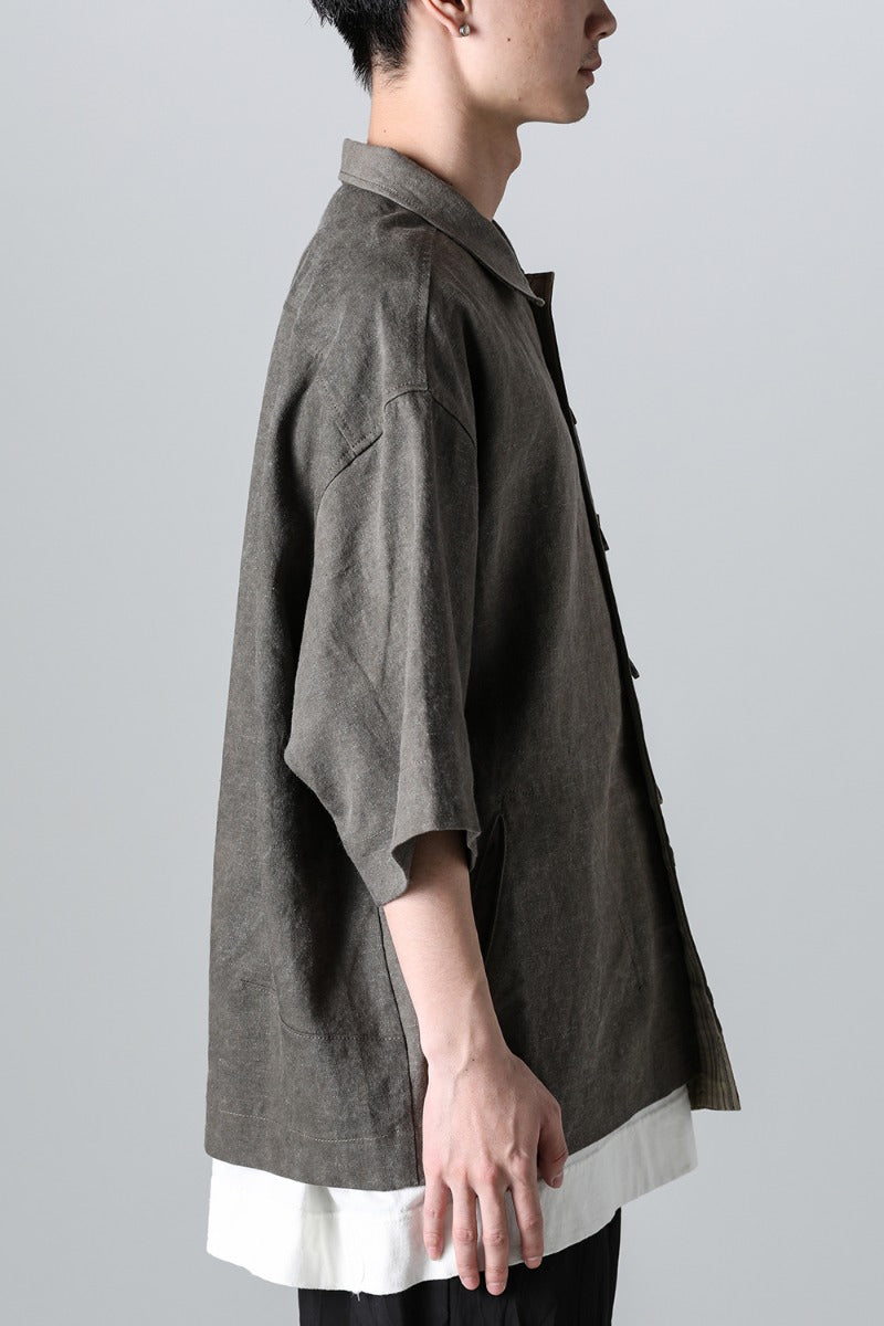 Oversized Short Sleeve Worker Jacket