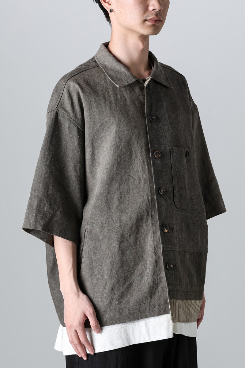 Oversized Short Sleeve Worker Jacket