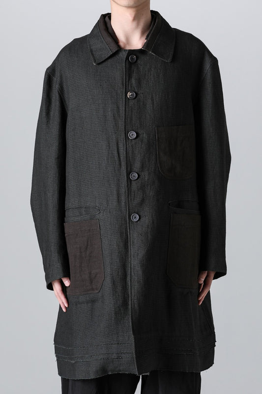 Classic Workers Coat With Contrast Pockets