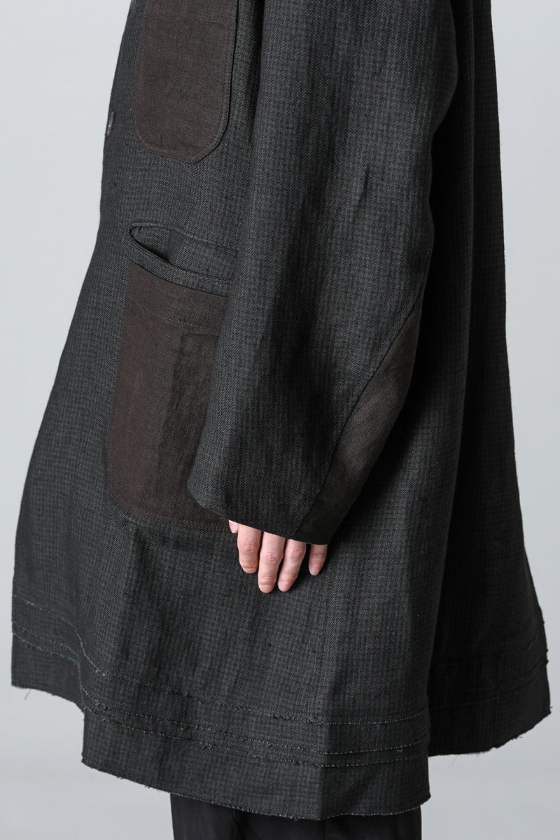 Classic Workers Coat With Contrast Pockets