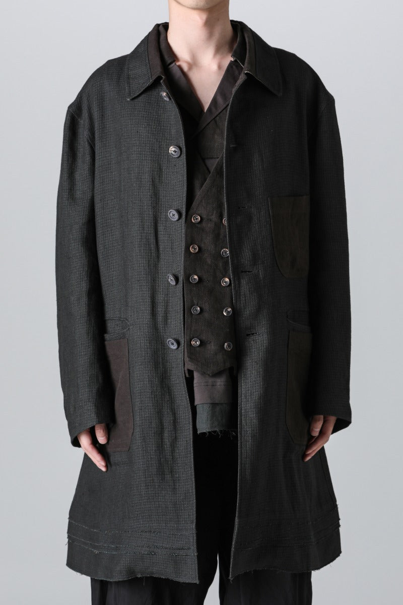 Classic Workers Coat With Contrast Pockets