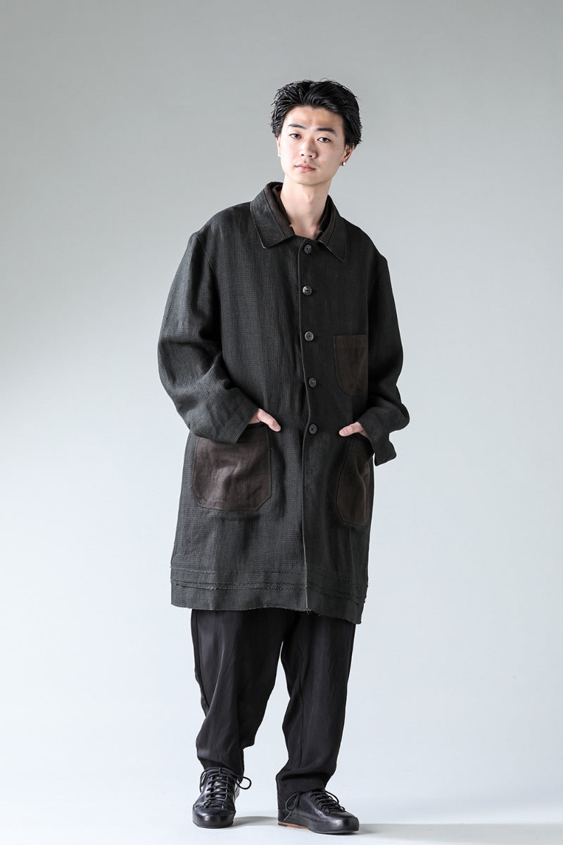 Classic Workers Coat With Contrast Pockets