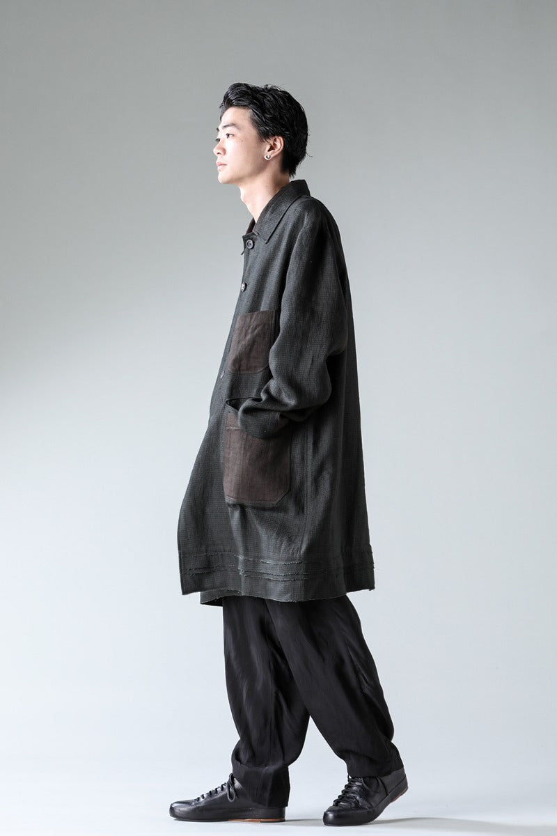 Classic Workers Coat With Contrast Pockets