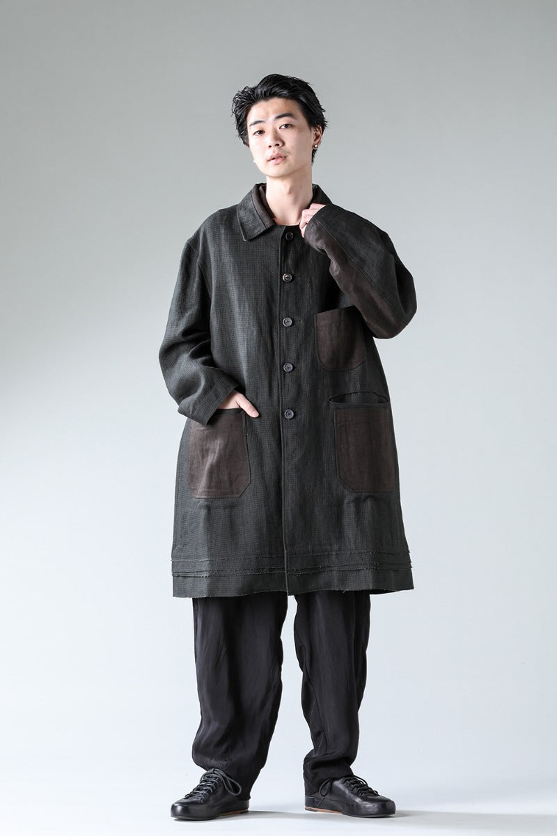 Classic Workers Coat With Contrast Pockets