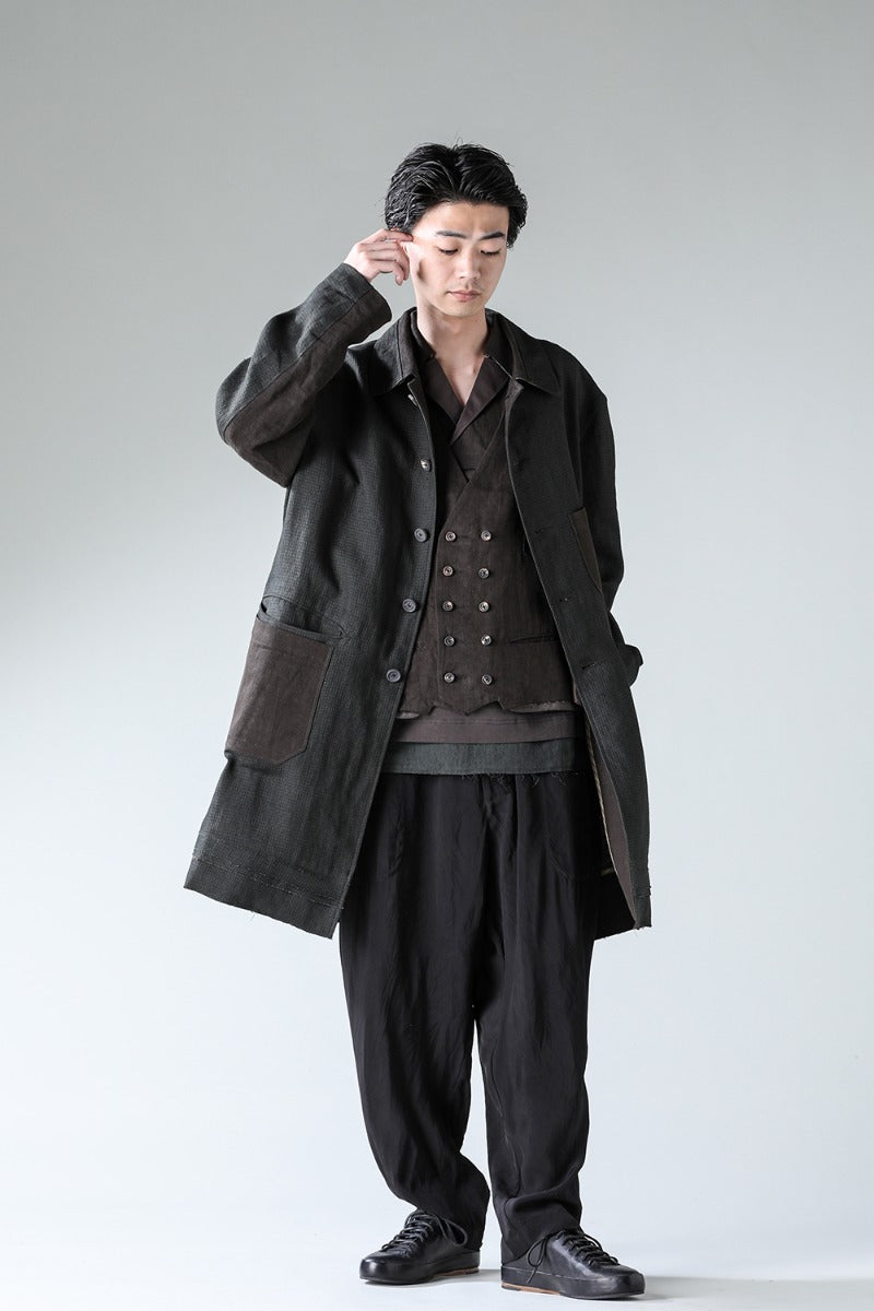 Classic Workers Coat With Contrast Pockets