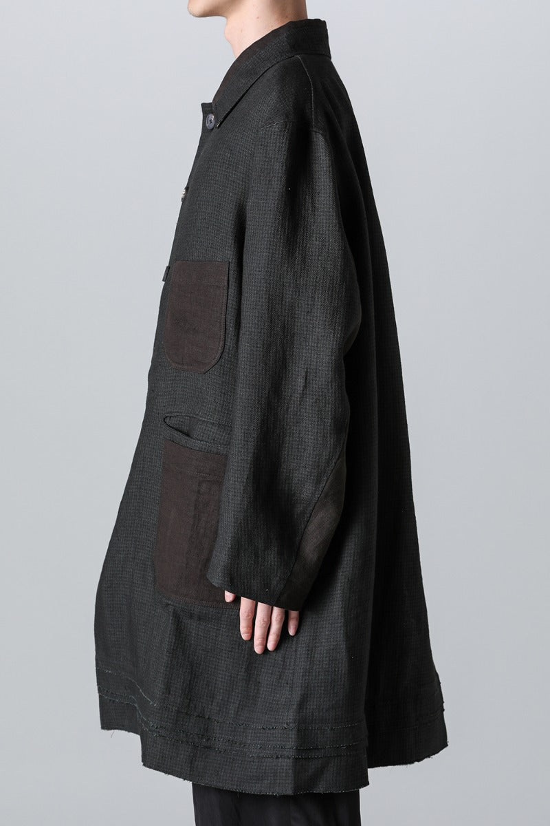 Classic Workers Coat With Contrast Pockets