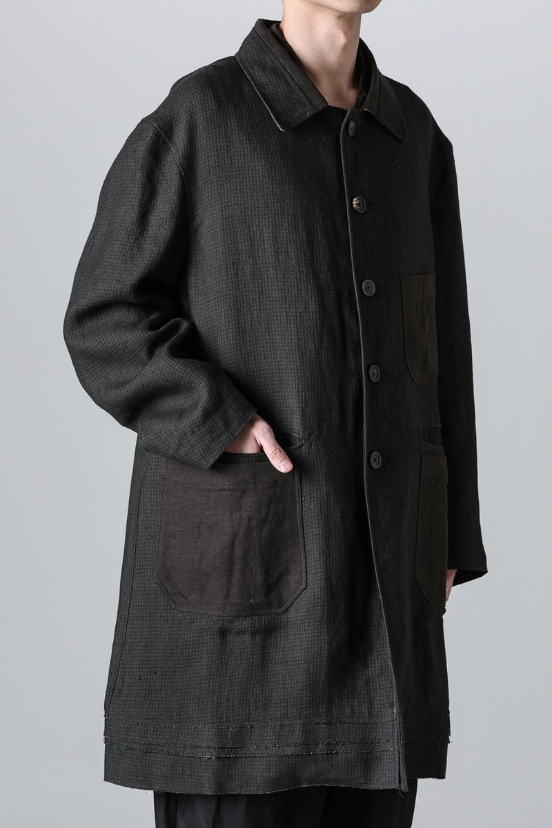 Classic Workers Coat With Contrast Pockets