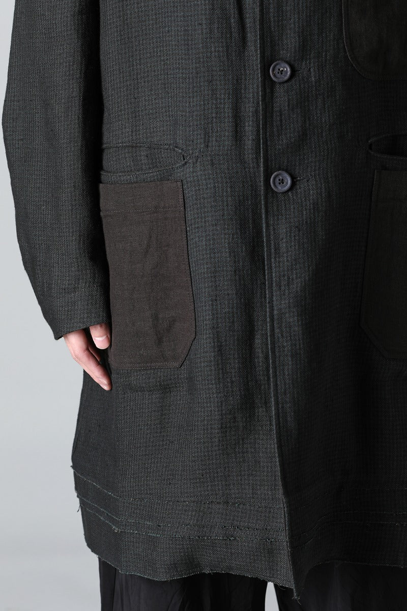 Classic Workers Coat With Contrast Pockets