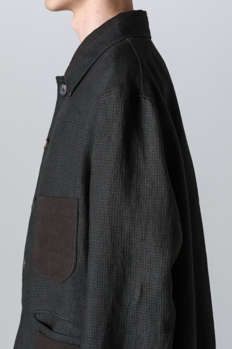 Classic Workers Coat With Contrast Pockets