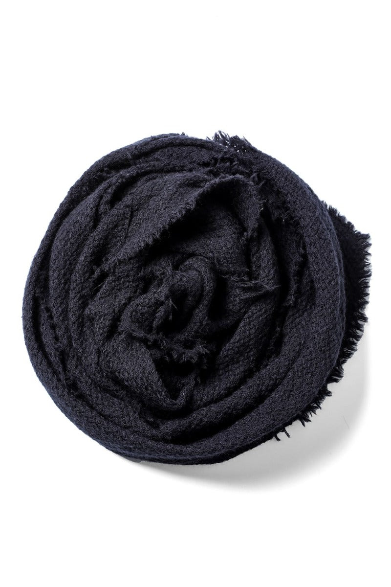 Stole Loose Weaved Wool Black