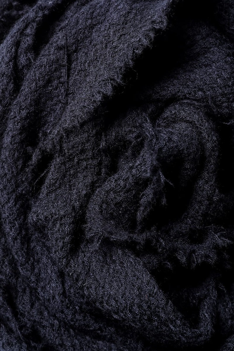 Stole Loose Weaved Wool Black