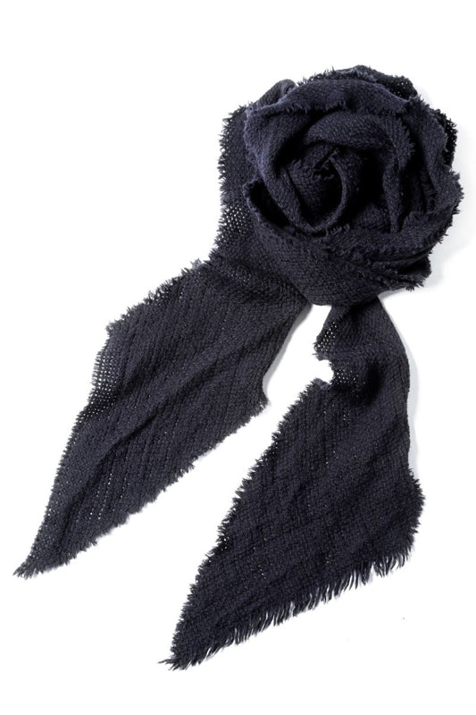 Stole Loose Weaved Wool Black