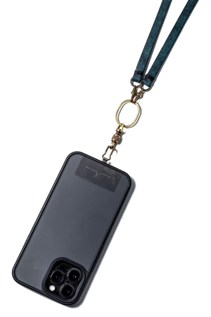 Phone strap Pueblo Leather Petrolio