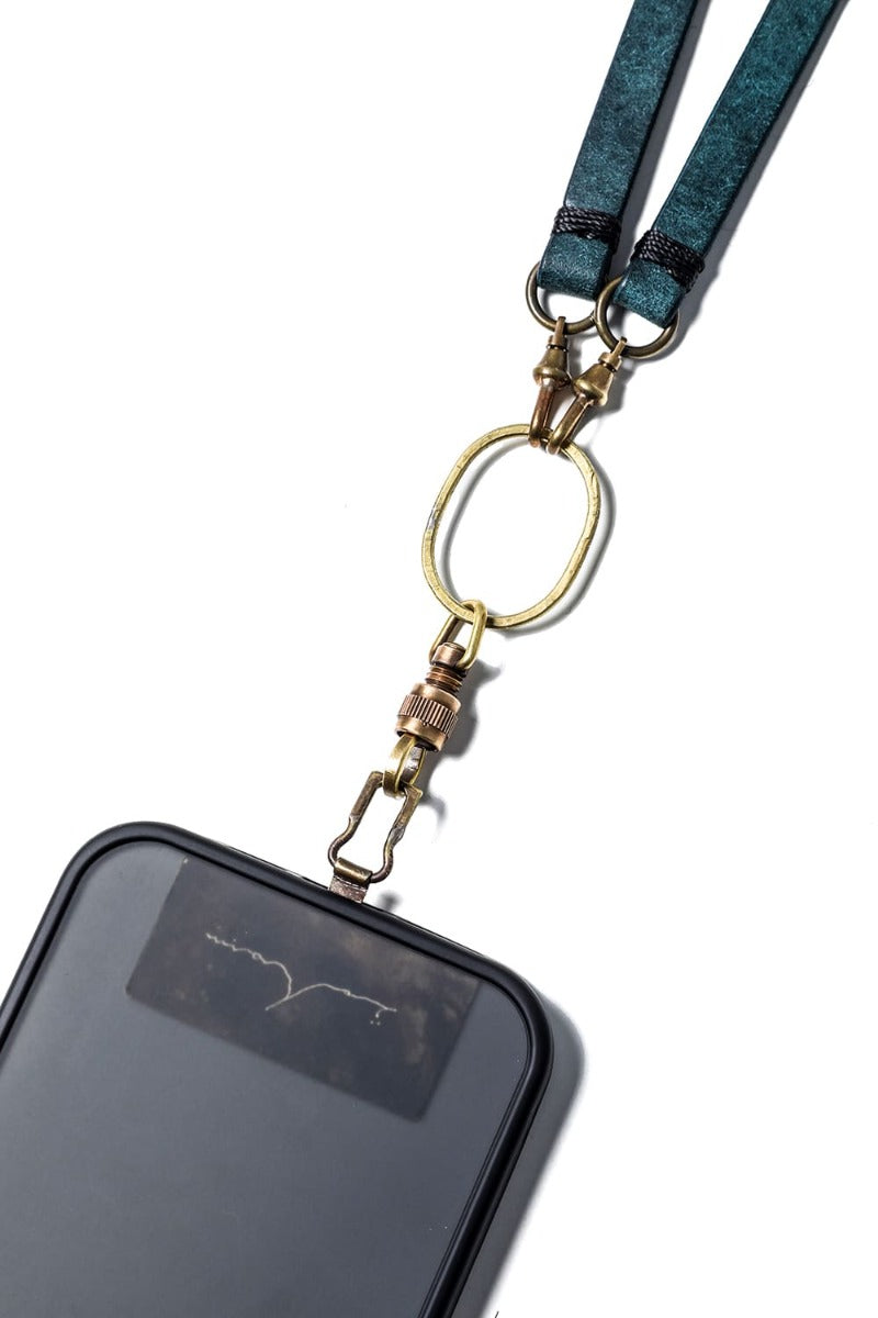 Phone strap Pueblo Leather Petrolio