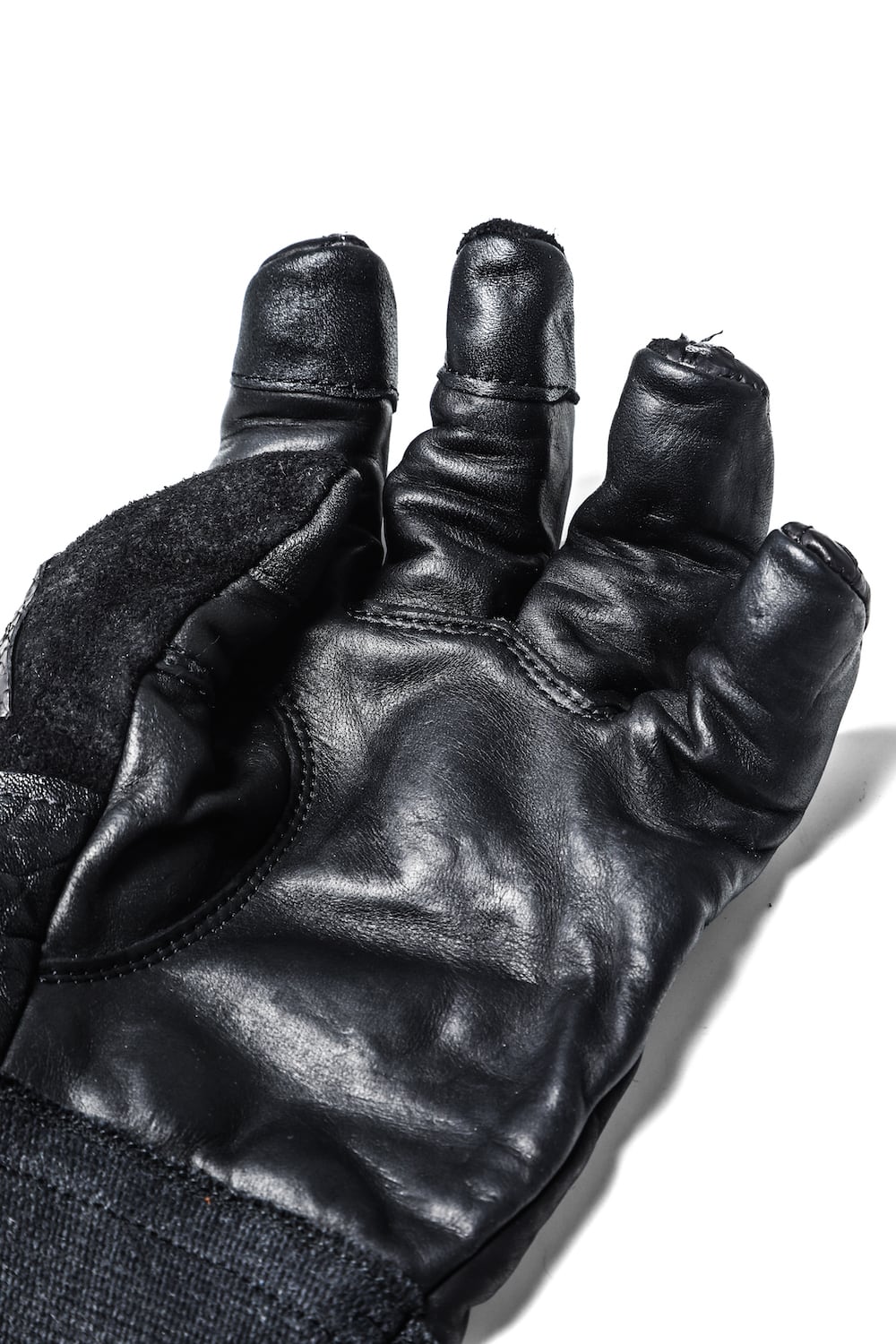 パッチワーク マルチレザー オーバーロック ジップグローブ