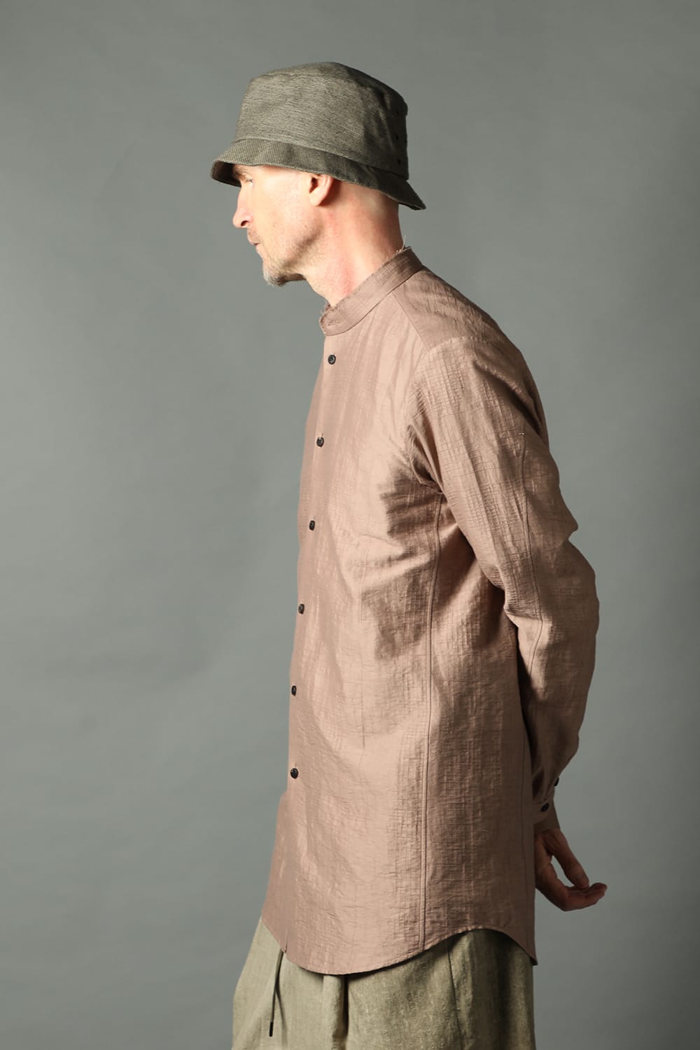 Shirt cotton / nylon Shadow jacquard  Pink Gray