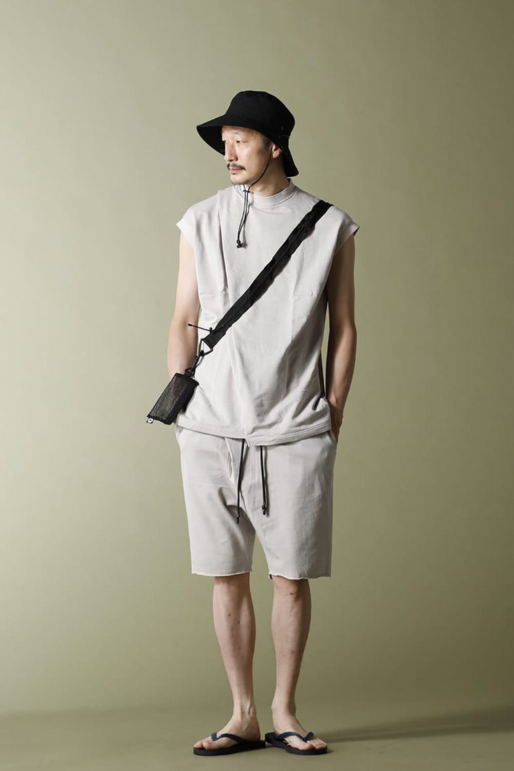 Cross jersey Shorts Gray Beige