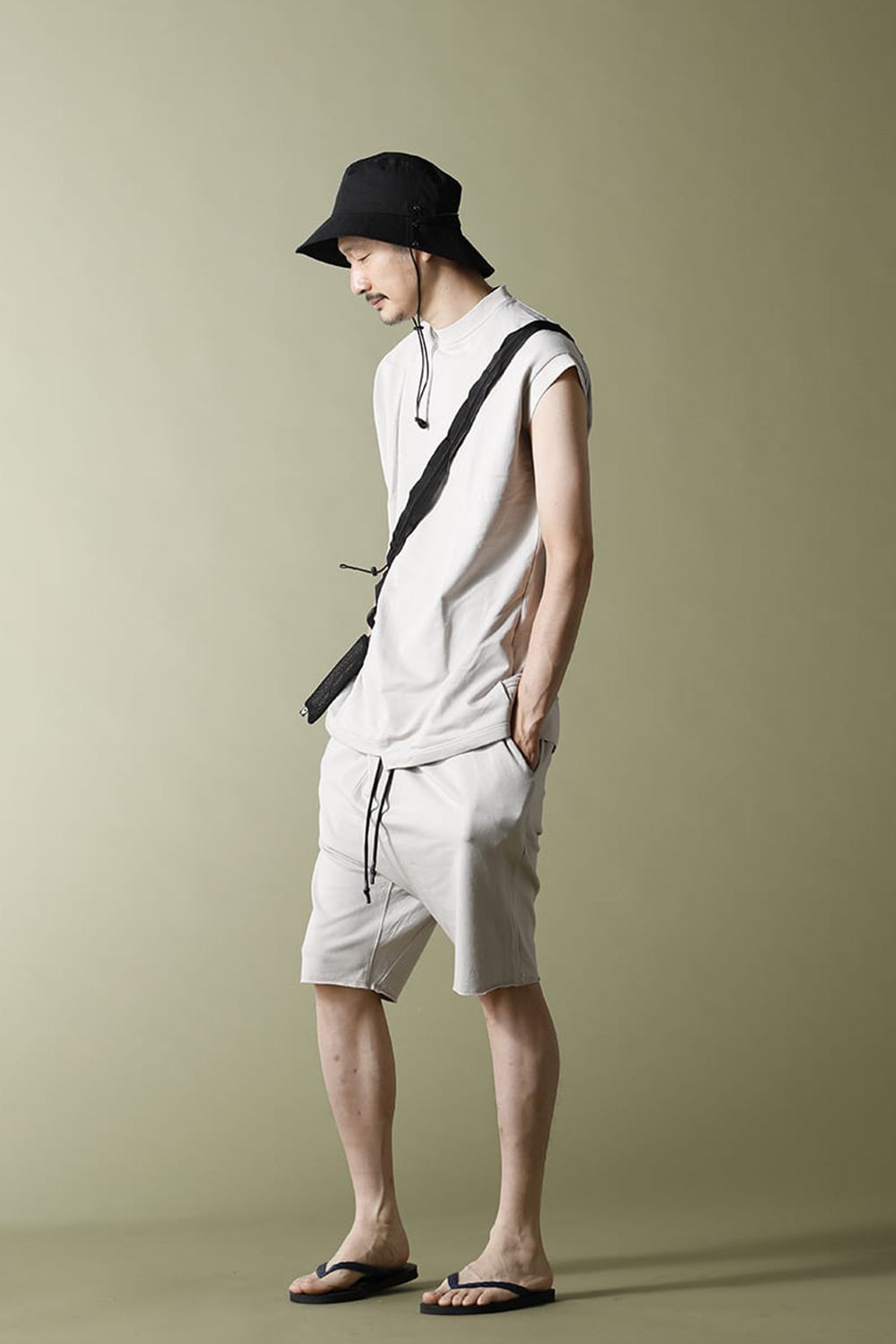 Cross jersey Shorts Gray Beige