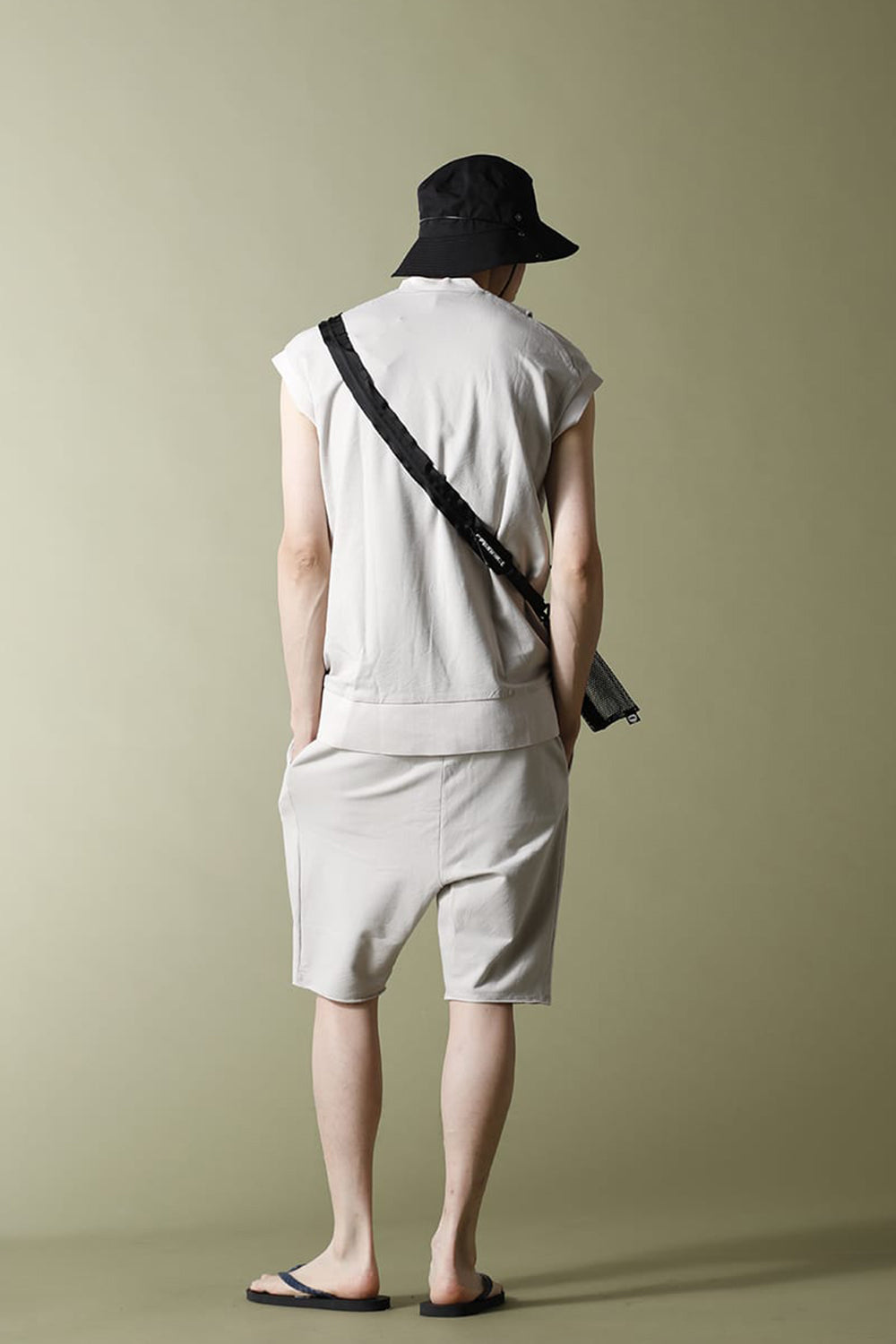 Cross jersey Vest Gray Beige