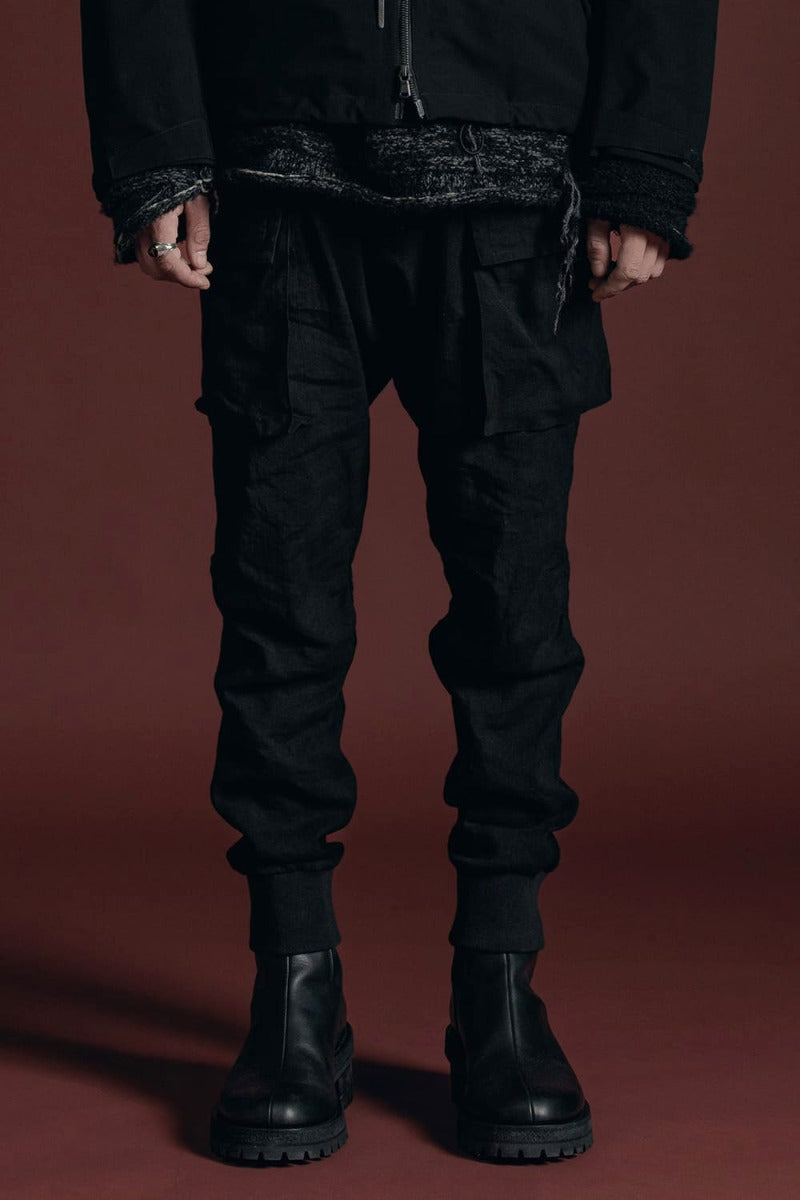 Black Denim Cargo Pants