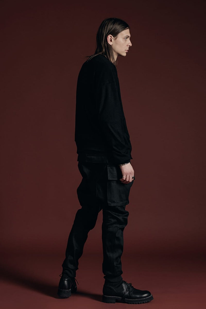 Black Denim Cargo Pants