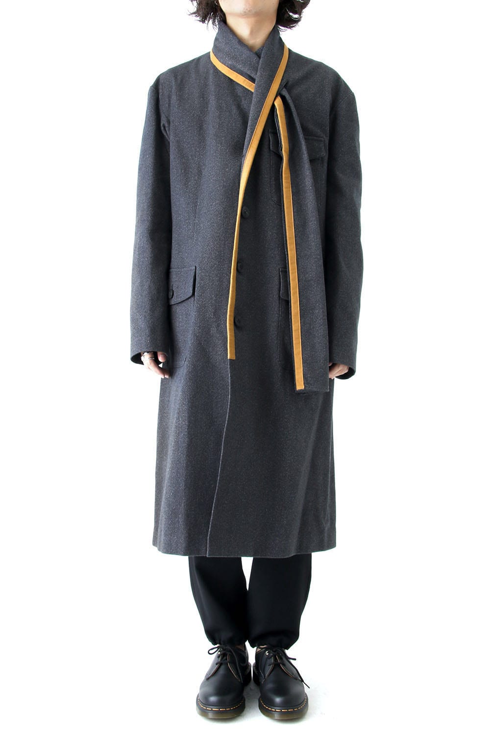 Cotton Scarf Collar Coat