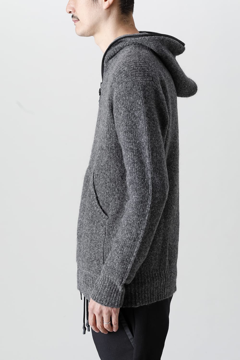 Knit Mohair Hoodie C.Gray