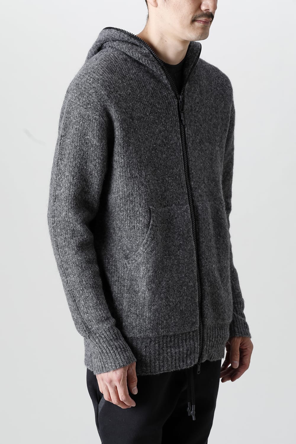 Knit Mohair Hoodie C.Gray