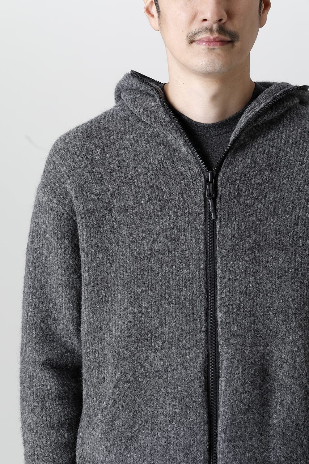 Knit Mohair Hoodie C.Gray