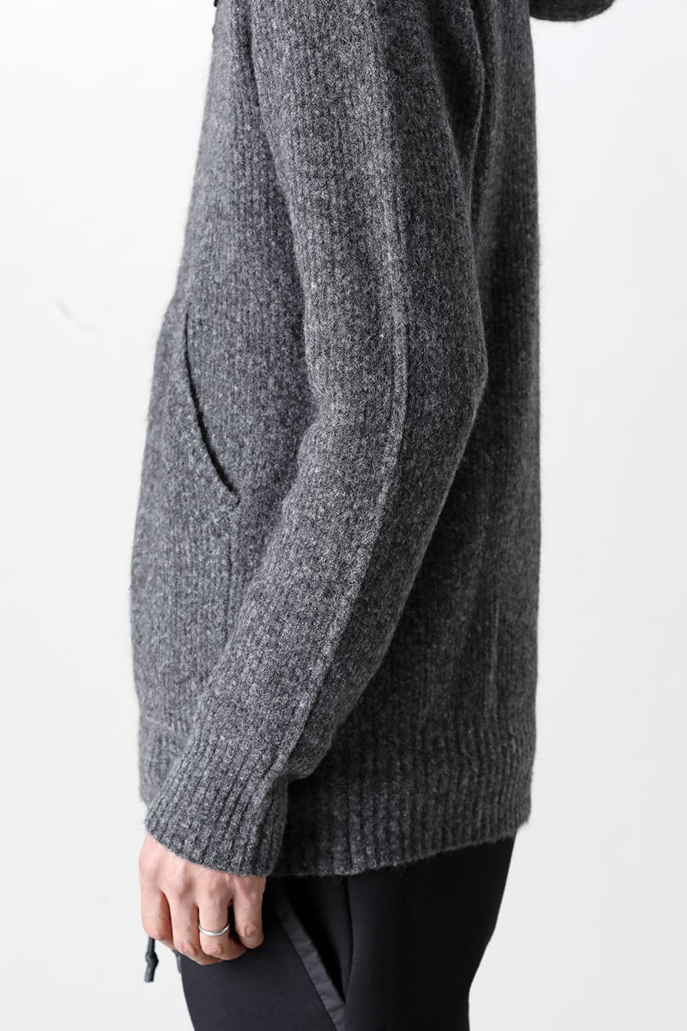 Knit Mohair Hoodie C.Gray